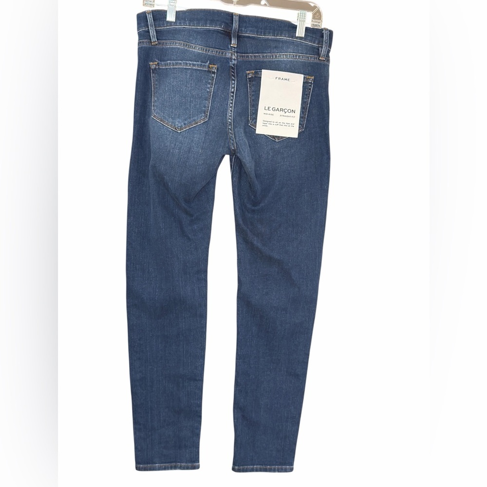 NWT FRAME Le Garçon Cropped Boyfriend Azure Jeans Denim Size 25 - Picture 6 of 11